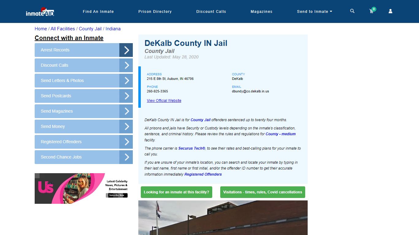 DeKalb County IN Jail - Inmate Locator - Auburn, IN