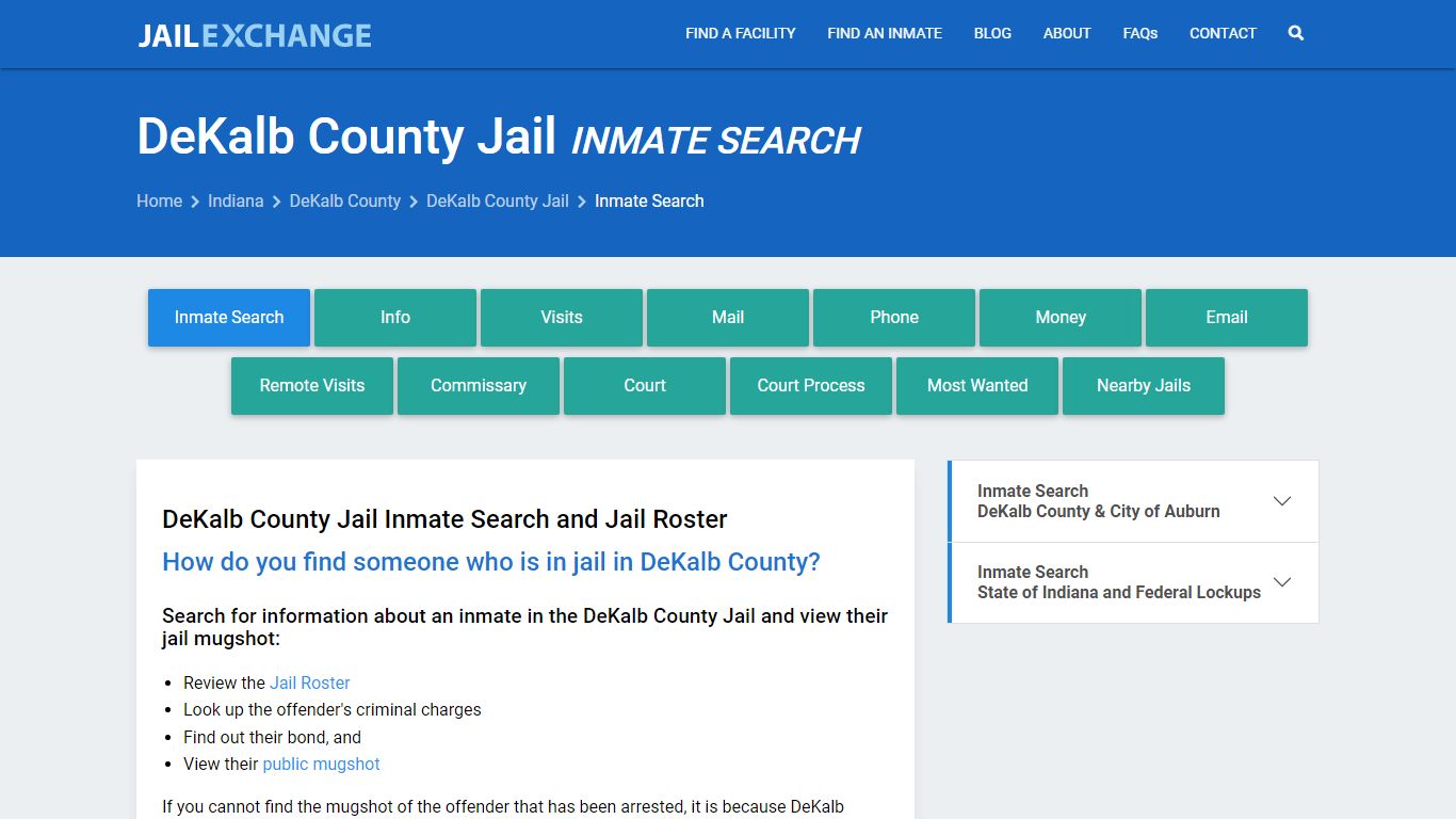 Inmate Search: Roster & Mugshots - DeKalb County Jail, IN - Jail Exchange